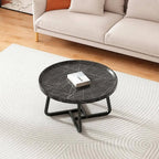 Modern Round Tray-Top Coffee Tables with Steel Base