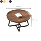 Modern Round Tray-Top Coffee Tables with Steel Base Dimensions