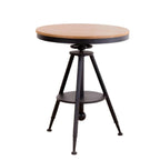 Modern Round Waterproof Wood & Metal Outdoor Coffee Table