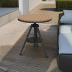 Modern Round Waterproof Wood & Metal Outdoor Coffee Table