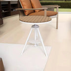 Modern Round Waterproof Wood & Metal Outdoor Coffee Table