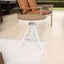 Modern Round Waterproof Wood & Metal Outdoor Coffee Table