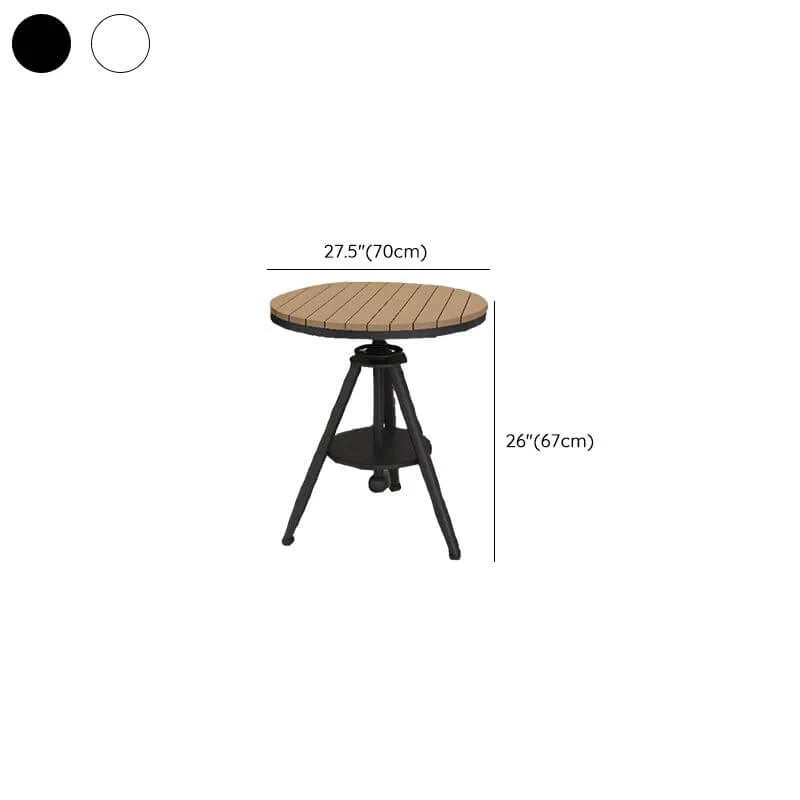Modern Round Waterproof Wood & Metal Outdoor Coffee Table Dimensions
