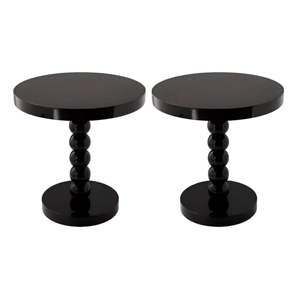 Modern Round Wood Side Table with Sculpted Pedestal Base