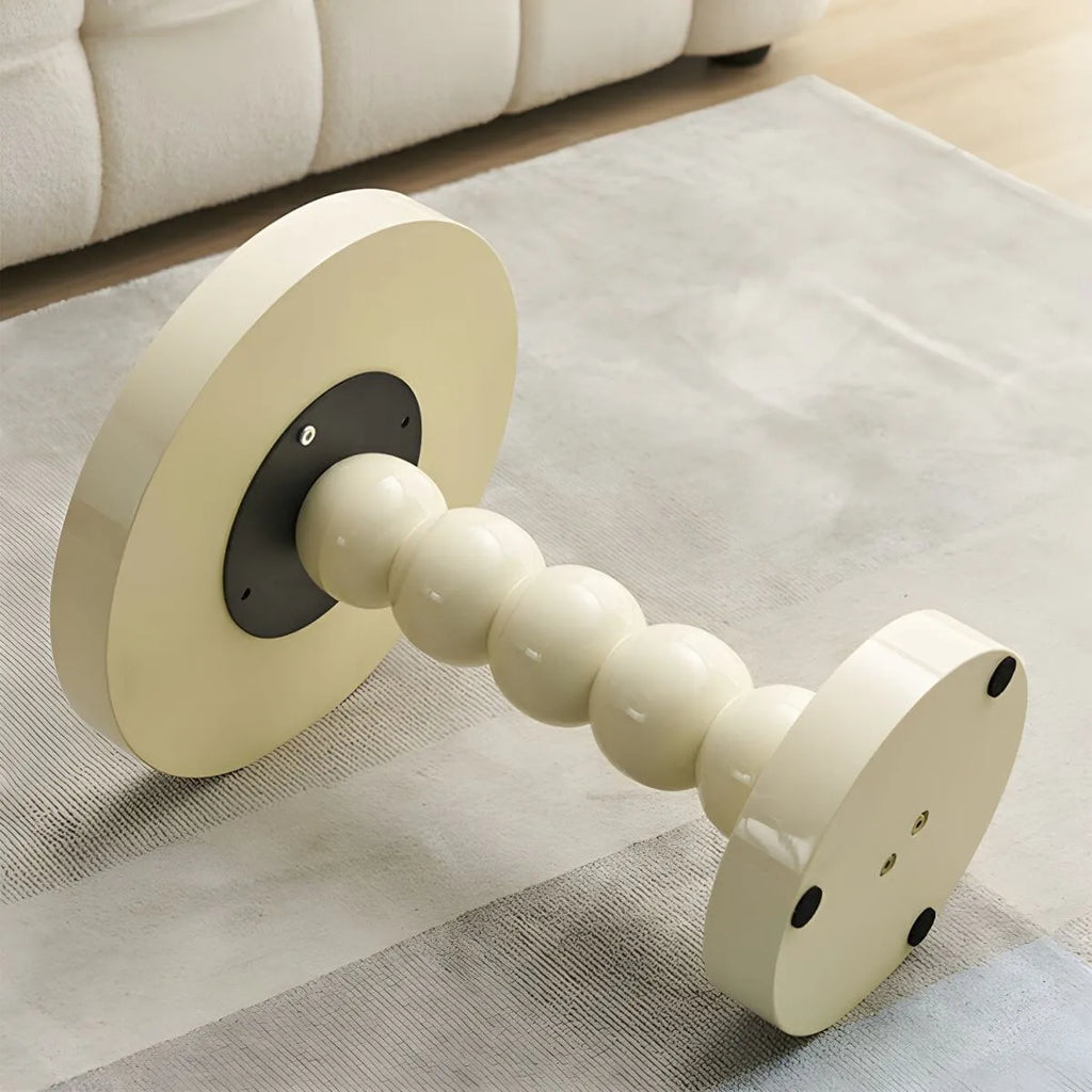 Modern Round Wood Side Table with Sculpted Pedestal Base