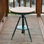 Modern Round Wood Top Coffee Table with Iron Frame