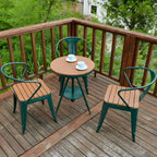Modern Round Wood Top Coffee Table with Iron Frame