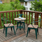 Modern Round Wood Top Coffee Table with Iron Frame Main Product Image