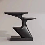 Modern Sculptural Console Table with Fiberglass Top and Marble Base