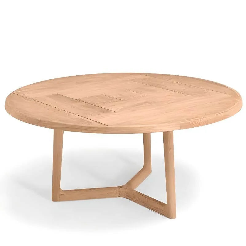 Modern Sepia Teak Wood Outdoor Dining & Coffee Table Collection
