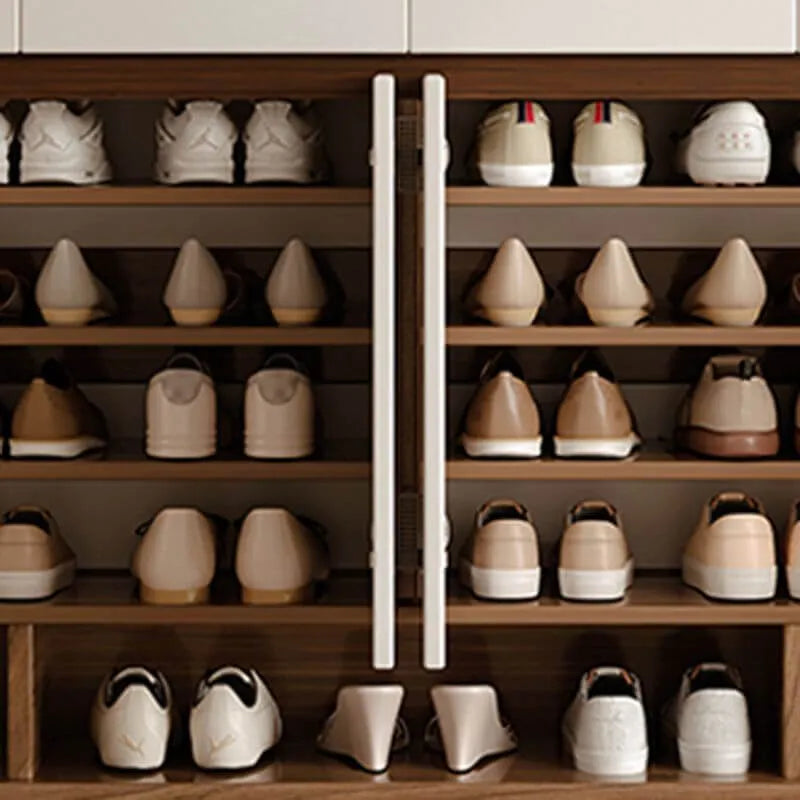 Modern Shoe Cabinet with Adjustable Shelves & Hidden Drawer Pulls