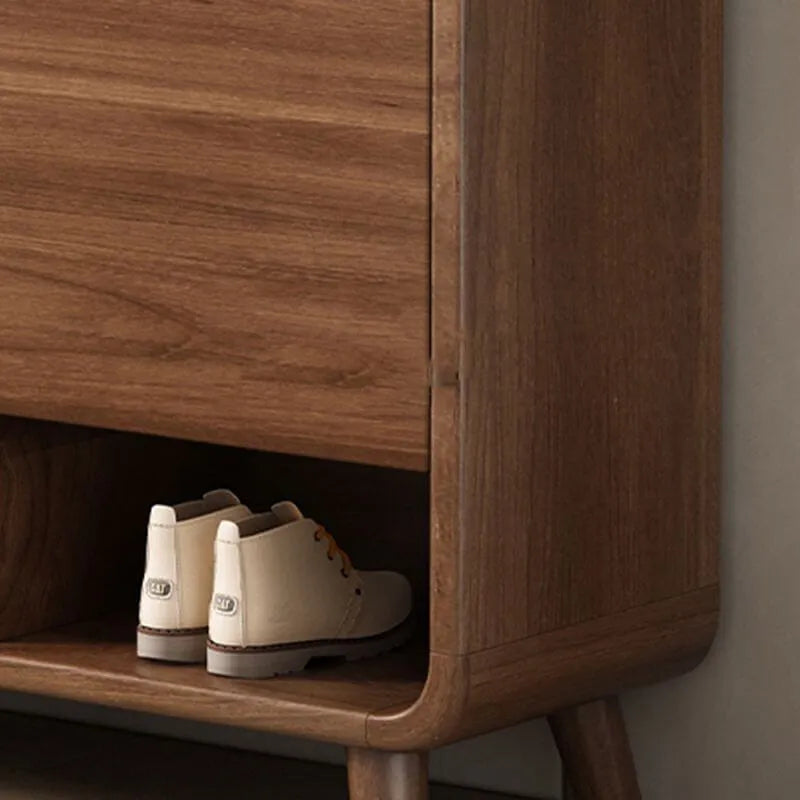 Modern Shoe Cabinet with Adjustable Shelves & Hidden Drawer Pulls
