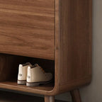 Modern Shoe Cabinet with Adjustable Shelves & Hidden Drawer Pulls