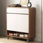Modern Shoe Cabinet with Adjustable Shelves & Hidden Drawer Pulls