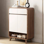 Modern Shoe Cabinet with Adjustable Shelves & Hidden Drawer Pulls