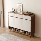Modern Shoe Cabinet with Adjustable Shelves & Hidden Drawer Pulls