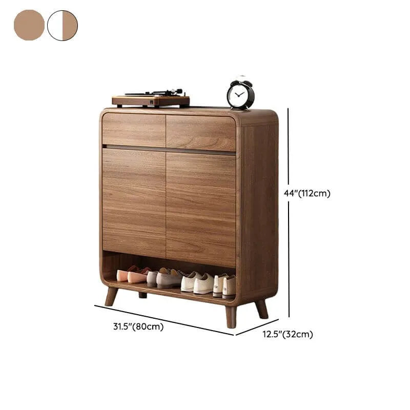 Modern Shoe Cabinet with Adjustable Shelves & Hidden Drawer Pulls Dimensions