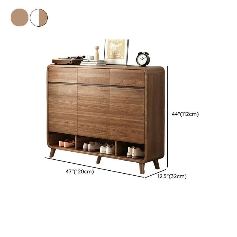 Modern Shoe Cabinet with Adjustable Shelves & Hidden Drawer Pulls Dimensions