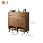 Modern Shoe Cabinet with Adjustable Shelves & Hidden Drawer Pulls Dimensions