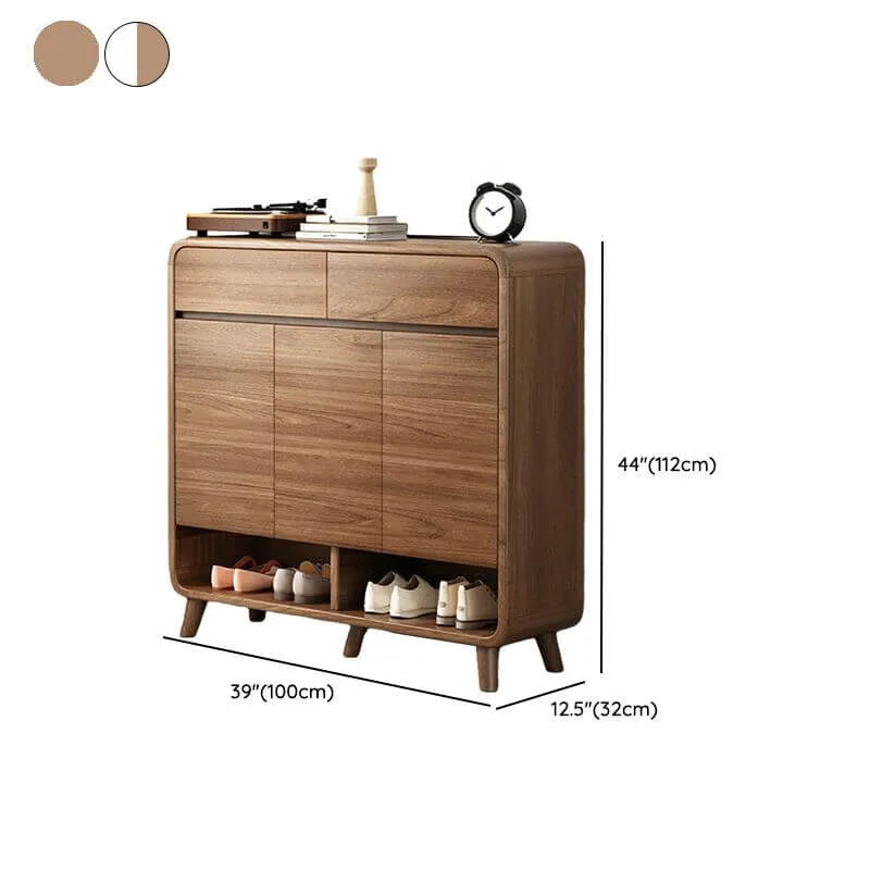 Modern Shoe Cabinet with Adjustable Shelves & Hidden Drawer Pulls Dimensions