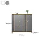 Modern Shoe Storage Cabinet with Adjustable Shelves & Metal Accents Dimensions