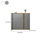 Modern Shoe Storage Cabinet with Adjustable Shelves & Metal Accents Dimensions