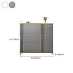 Modern Shoe Storage Cabinet with Adjustable Shelves & Metal Accents Dimensions
