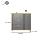 Modern Shoe Storage Cabinet with Adjustable Shelves & Metal Accents Dimensions