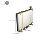 Modern Shoe Storage Cabinet with Adjustable Shelves & Metal Accents Dimensions