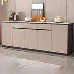 Modern Sideboard Credenza with Stone Top and Hidden Storage