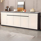 Modern Sideboard Credenza with Stone Top and Hidden Storage