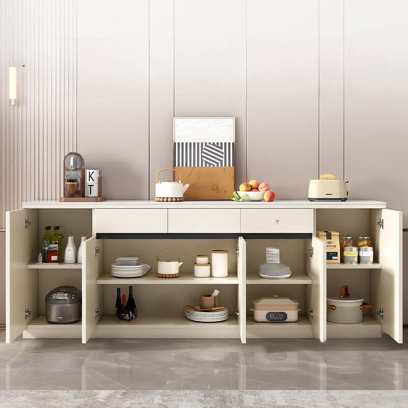 Modern Sideboard Credenza with Stone Top and Hidden Storage Secondary image