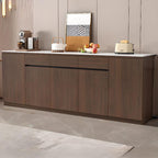 Modern Sideboard Credenza with Stone Top and Hidden Storage