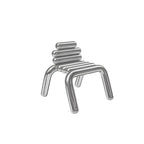 Modern Silver Metal Accent Chair with Fixed Back and Four Legs