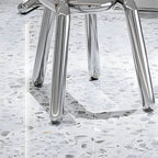 Modern Silver Metal Accent Chair with Fixed Back and Four Legs