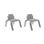 Modern Silver Metal Accent Chair with Fixed Back and Four Legs