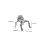 Modern Silver Metal Accent Chair with Fixed Back and Four Legs Dimensions