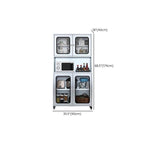Modern Silver Steel Sideboard/Credenza with Open Storage Dimensions