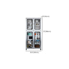 Modern Silver Steel Sideboard/Credenza with Open Storage Dimensions