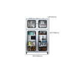 Modern Silver Steel Sideboard/Credenza with Open Storage Dimensions