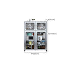 Modern Silver Steel Sideboard/Credenza with Open Storage Dimensions