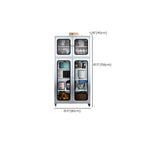 Modern Silver Steel Sideboard/Credenza with Open Storage Dimensions