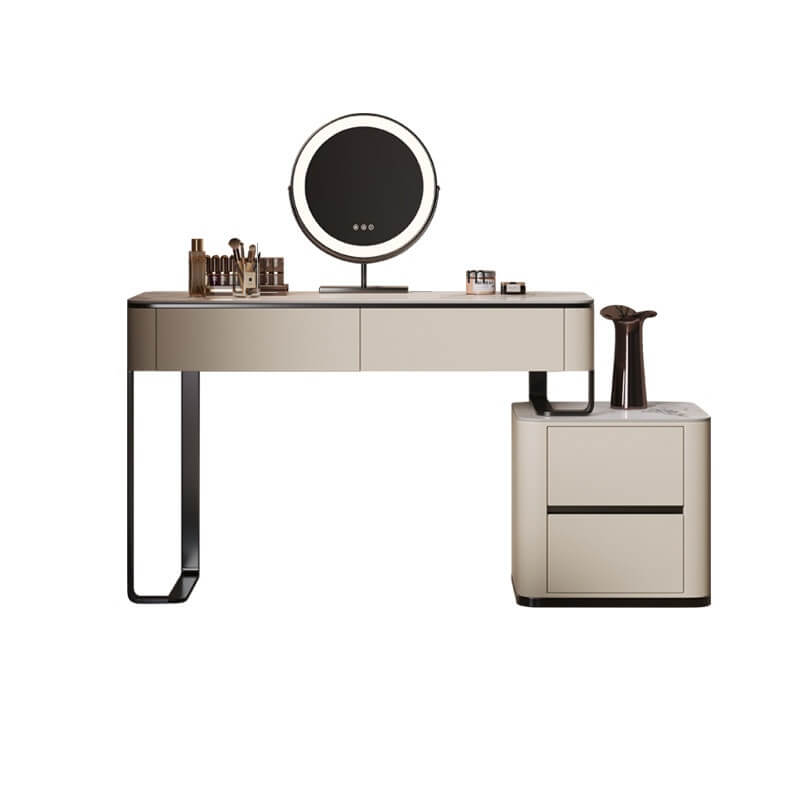 Modern Sintered Stone Dressing Table With Rotating Mirror