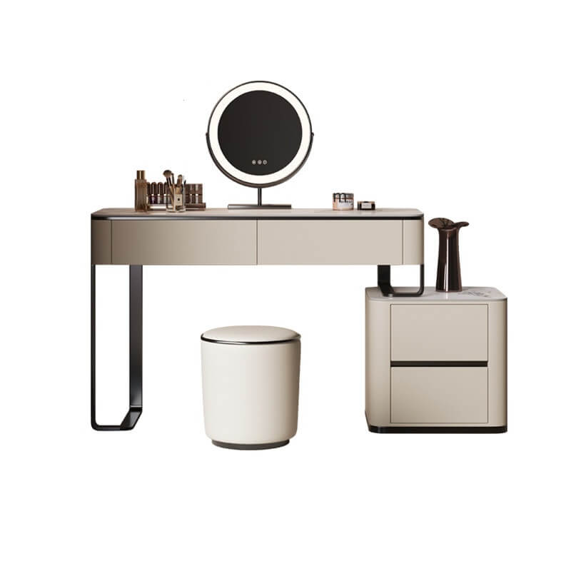 Modern Sintered Stone Dressing Table With Rotating Mirror