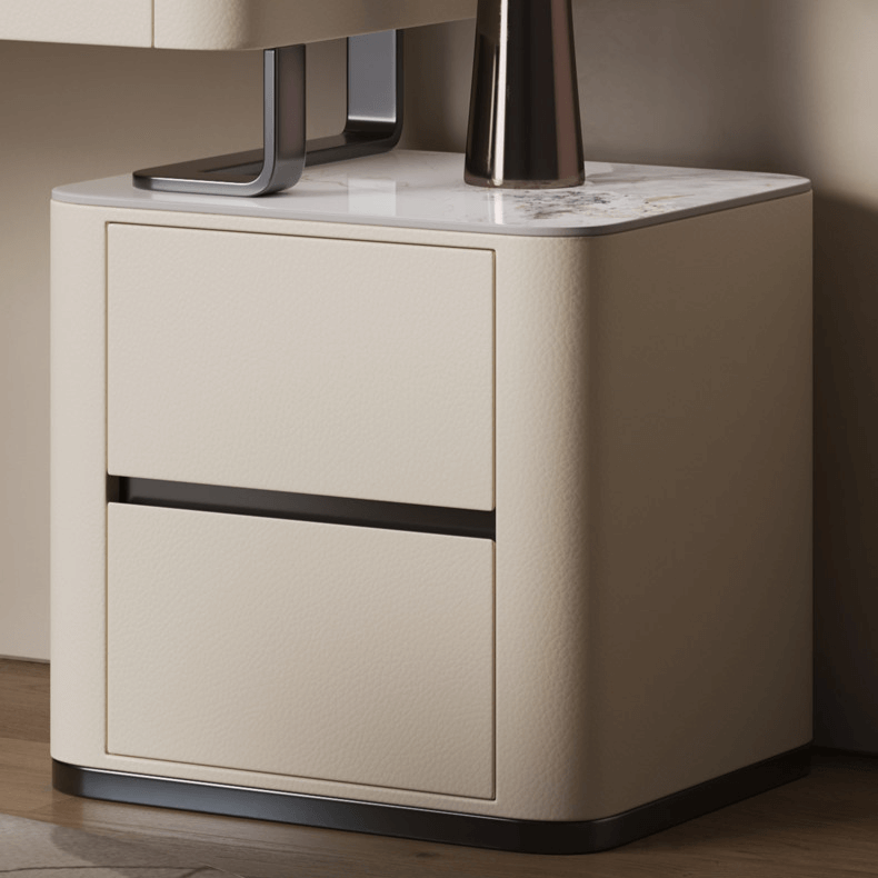 Modern Sintered Stone Dressing Table With Rotating Mirror