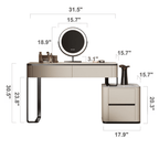 Modern Sintered Stone Dressing Table With Rotating Mirror Dimensions
