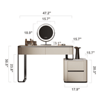 Modern Sintered Stone Dressing Table With Rotating Mirror Dimensions