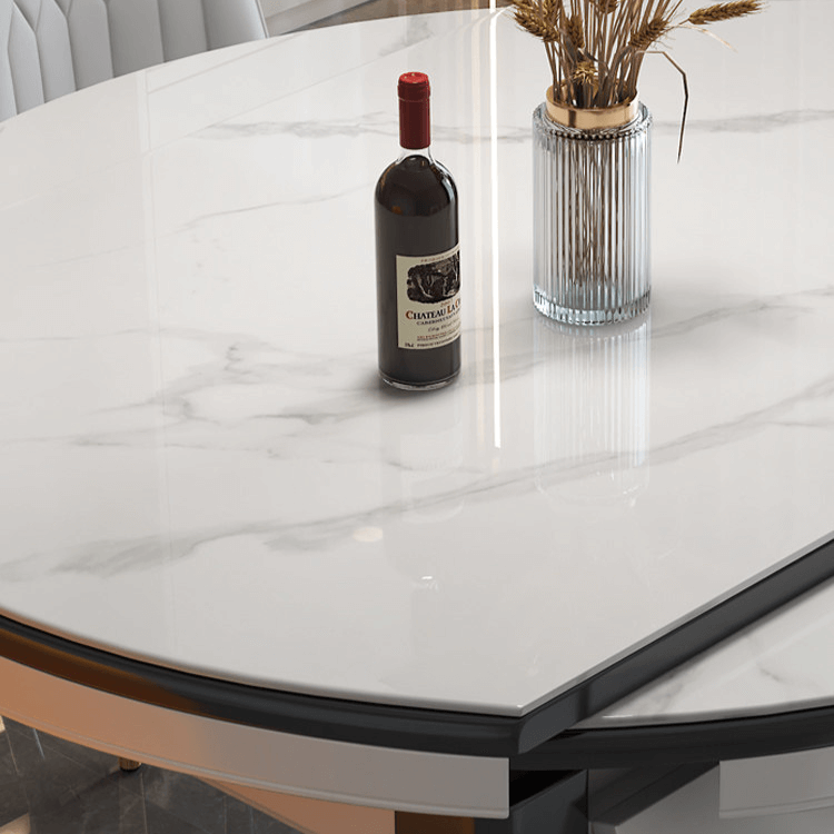 Modern Sintered Stone Extendable Dining Table Set