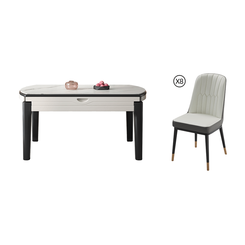 Modern Sintered Stone Extendable Dining Table Set