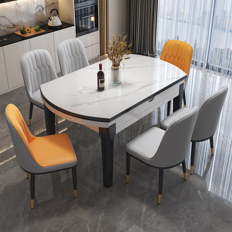 Modern Sintered Stone Extendable Dining Table Set Main Product Image Main image